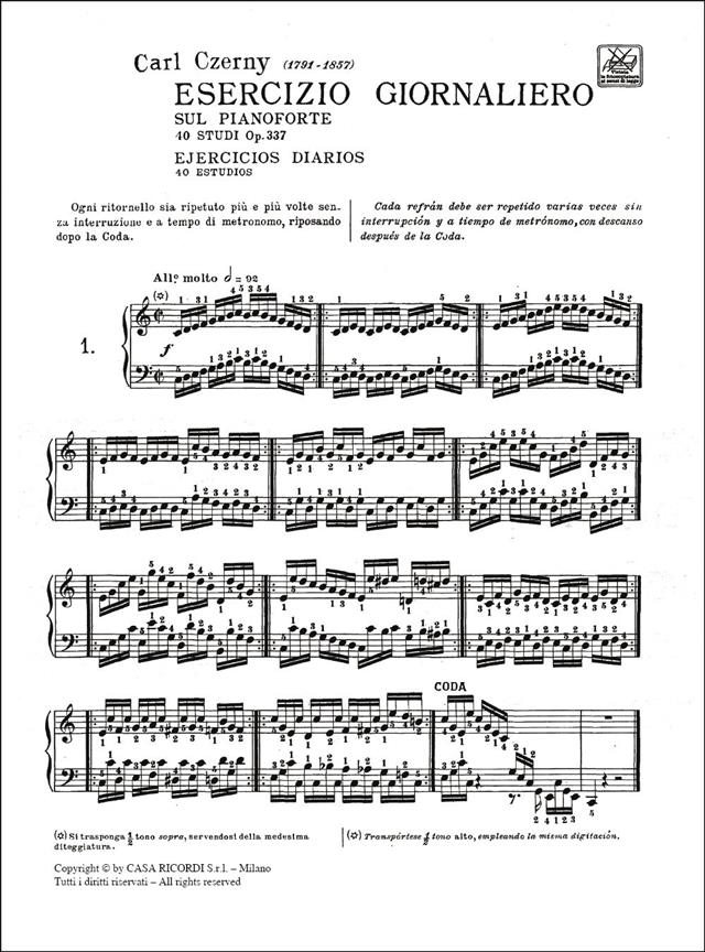 Esercizio Giornaliero Per Acquistare E Conservare - Op. 337 - pro klavír